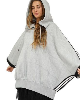 Belle & Bloom Living by the Ocean Oversized Striped Hoodie in Grey at Nordstrom, Size X-Small