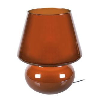 Tosel L&aacute;mpara de mesa 30cm cristal marr&oacute;n