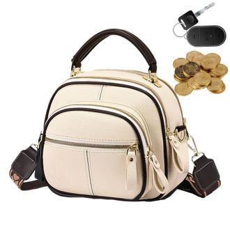 Generic Leather Crossb&oacute;dy Bag - Multifunctional Adjustable PU Leather Shoulder Bag, Compartmentalized Womens Handbag with Wide Adjustable Strap, Fashionable S