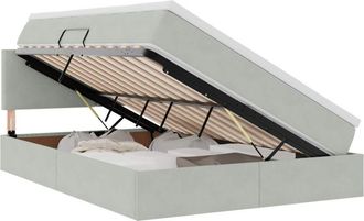 vidaXL Storage Bed with Mattress Light Grey 140 x 200 cm Velvet vidaXL