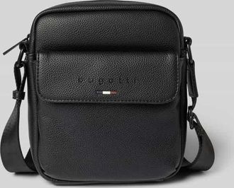 Bugatti Schultertasche mit Label-Detail Modell RICO in BLACK, Größe 1