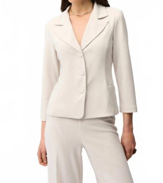 Joseph Ribkoff Womens 3/4 Sleeves Fitted Blazer Jacket In Moonstone