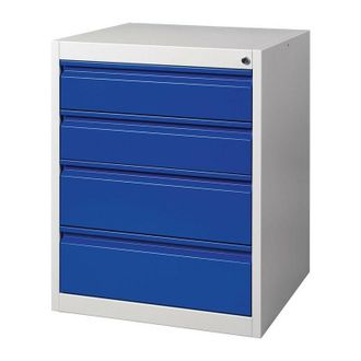 OEM Armario De Cajones Bk 600 Al800xan600xf600mm Gris / Azul 4 Cajones, Extra&iacute;ble