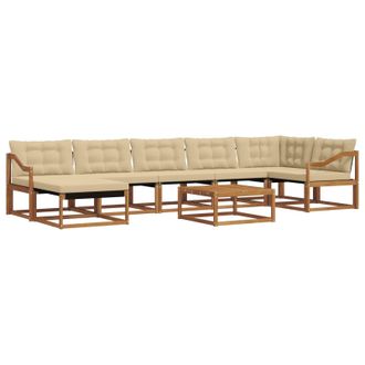 vidaXL Conjunto De Sof&aacute;s De Exterior Con Coj&iacute;n 22 Pcs Natural Y Beige Vidaxl
