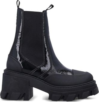 Ganni LaklerenChelsea laarzen - Zwart