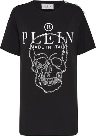 Philipp Plein T-Shirt Ronde Hals - Dames - T-shirts - Zwart - XS - Katoen - Tops