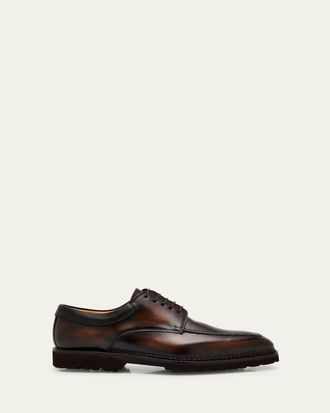 Bontoni Mens Eroico Leather Lug-Sole Derby Shoes