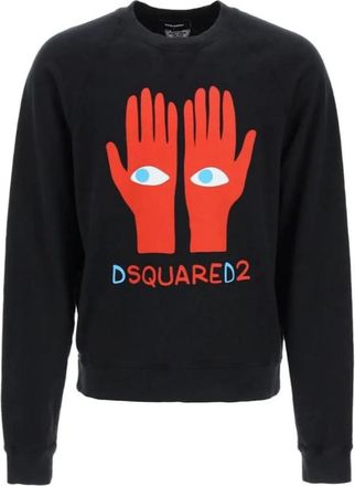 Dsquared2 Zwarte Katoenen Hoodie Sweatshirt - Heren - Sweatshirts - Zwart - 2XL - Katoen - Hoodies & sweatvesten