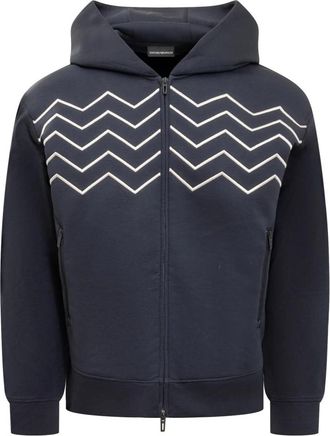 Emporio Armani Long Sleeve Zip-through Sweatshirt - Heren - Vesten met rits - Blauw - M - Hoodies & sweatvesten