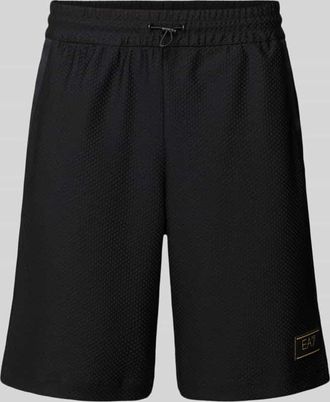 Emporio Armani Regular Fit Shorts mit Strukturmuster in Black, Gr&ouml;&szlig;e XXXL