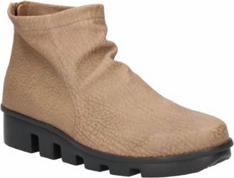 L'Amour Des Pieds Womens Hadirat Elephant Leather Bootie In Taupe