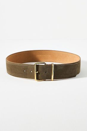 Anthropologie Square-Buckle Suede Belt