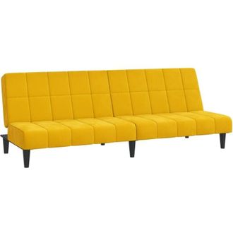 vidaXL Sof&aacute; Cama De 2 Plazas Terciopelo Amarillo Vidaxl