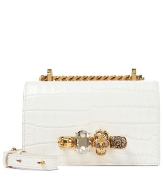 Alexander McQueen Borsa Mini Jewelled Satchel in pelle stampata