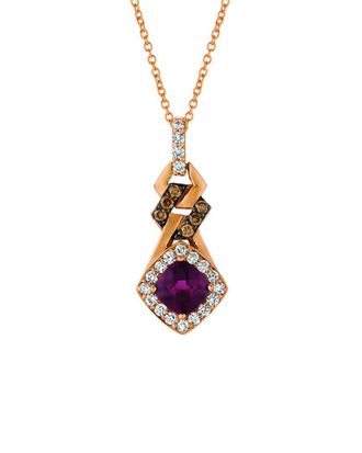 Le Vian 14K Rose Gold 1.27 ct. tw. Diamond & Rhodolite Pendant