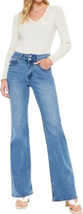 Kancan Onyx Essentials Ultra High Rise Wide Flare Jeans In Blue