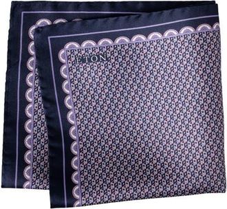Eton Geometric Silk Twill Pocket Square in Medium Purple at Nordstrom