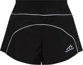 Balenciaga Korte Broeken, Dames, Zwart, XS, Logo Shorts