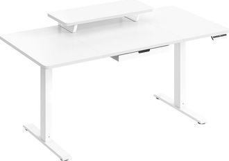 Vasagle Escritorio el&eacute;ctrico ajustable con soporte de color blanco nuve