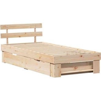 vidaXL Estructura De Cama Marr&oacute;n 90 X 200 Cm Madera Maciza De Pino Vidaxl
