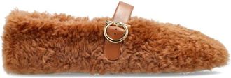 Ferragamo Nena Fur Ballerinas - Dames - Ballerinas - Bruin - 38 1/2 EU - Leer - Schoenen