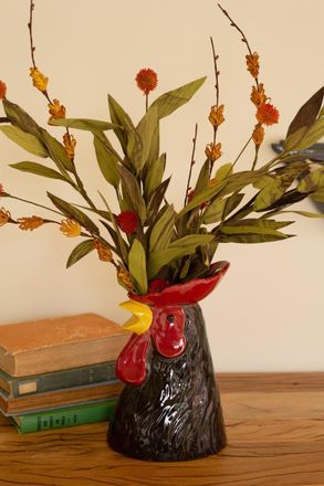 Kalalou Ceramic Rooster Head Vase