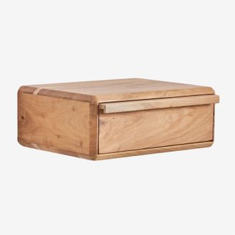 Sklum Pack De 2 Mesitas De Noche Flotantes 40x30 Cm En Madera De Acacia Nordilan Sklum
