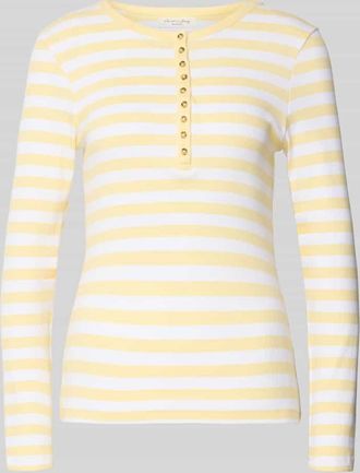 Christian Berg Longsleeve mit kurzer Knopfleiste in Hellgelb, Gr&ouml;&szlig;e XXL