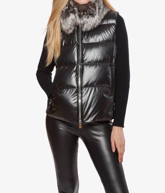 Linda Richards Womens Down Vest In Black