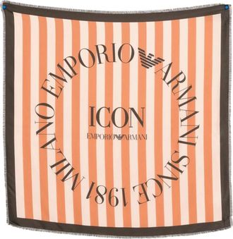 Emporio Armani Silk Scarves, female, Multicolor, ONE SIZE, Striped Silk Foulard