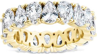 Sterling Forever Janis Pear Cubic Zirconia Eternity Band Ring in Gold at Nordstrom, Size 7