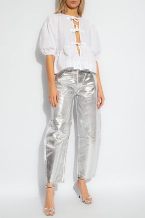 Ganni Top From Organic Cotton, Womens, White