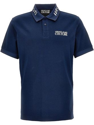 Versace Jeans Couture logo-embroidered polo shirt - men - Cotton - M - Blue