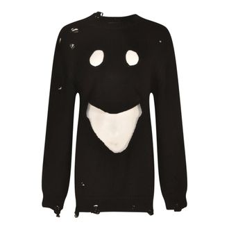 Moschino Round-neck Knitwear, female, Black, Size: XS Round-neck Knitwear