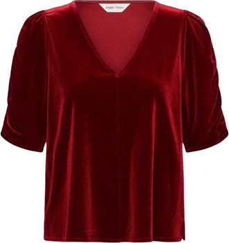 Part Two Valeriia PW Blouse - Dames - Blouses - Rood - S - Polyester - Overhemden