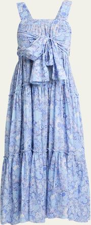 Chlo&eacute; Painted Flowers Cotton Maxi Dress