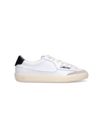 Autry White Windscape Black Tab Leather Sneakers