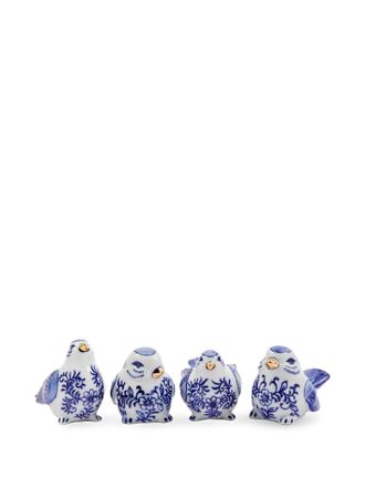 Pols Potten Blue Bird Family figurines (four-piece-set) - unisex - Porcelain - One Size