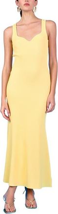 endless rose Sweetheart Neck Rib Maxi Dress in Butter at Nordstrom, Size Large