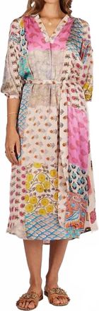 Rubyyaya Chinois Midi Dress In Multi