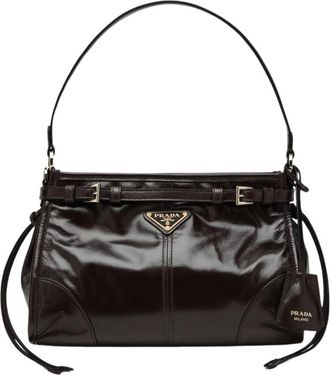 Prada Tassen, Dames, Bruin, ONE Size, Leer, Re-Edition 2002 Medium Schoudertas