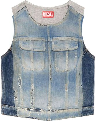 Diesel De-Benedicta tank top - women - Cotton/Hemp/Elastane - S - Blue