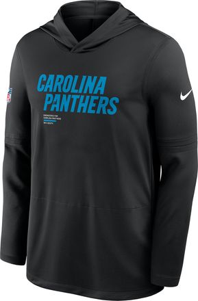 Nike Carolina Panthers Pure Fury Sideline Nike Mens Dri-FIT NFL Long-Sleeve Hooded Top in Black | 03B900A9D-P8B