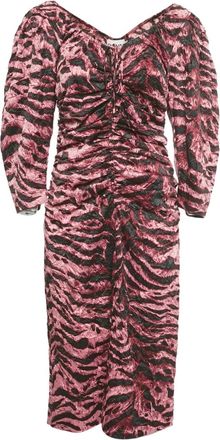Ganni Abito con stampa zebrata - Rosa