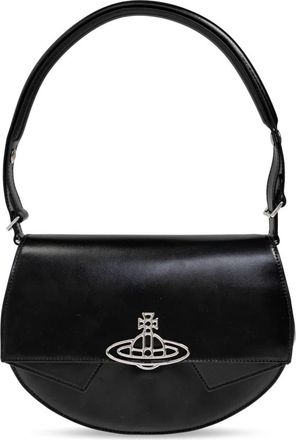 Vivienne Westwood Leren schoudertas - Dames - Handtassen - Zwart - ONE Size - Leer - Tassen