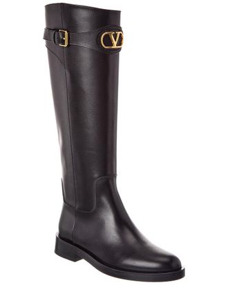 Valentino VLogo 30 Leather Knee-High Boot