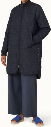 Ilse Jacobsen Padded Quilt Coat In Dark Indigo