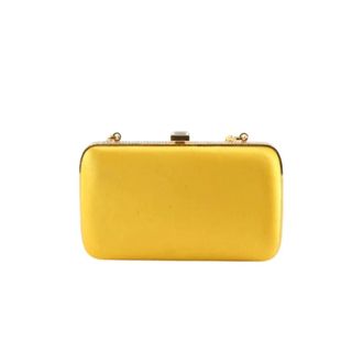 Prada Pre-owned Clutches, female, Yellow, Size: ONE SIZE Pre-owned Ametista Satin Clutch