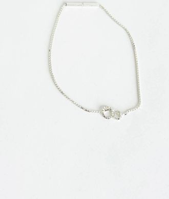 Saskia Diez Womens Infinity Cubic Fine Bracelet In Silver