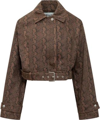 Msgm Giubbino - Dames - Spijkerjassen - Bruin - M - Denim - Jassen